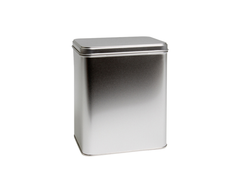 132 x 92 x 170 mm rectangular silver tin