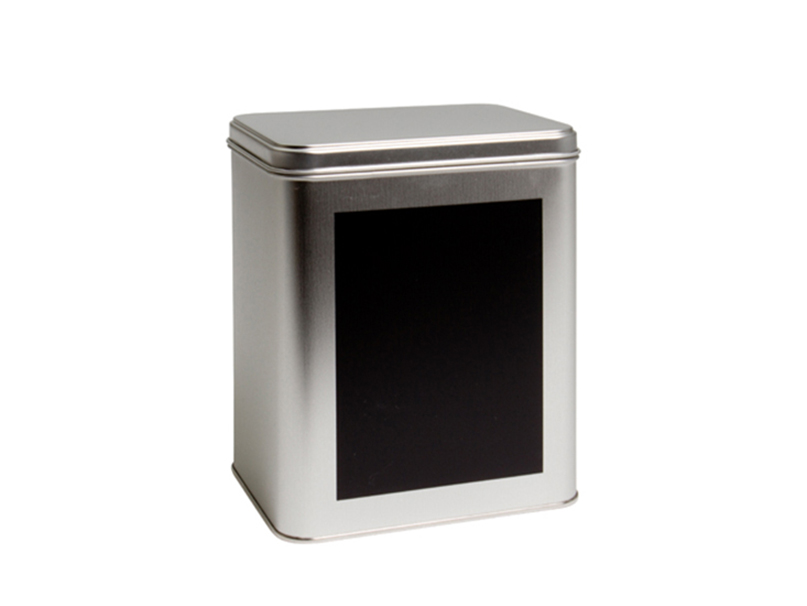 132 x 92 x 170 mm rectangular silver tin with chalk surface