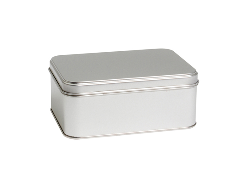 132 x 92 x 53 mm rectangular tin silver