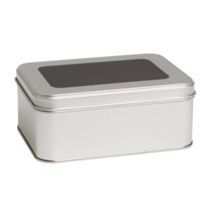 Large rectangular store tin containers