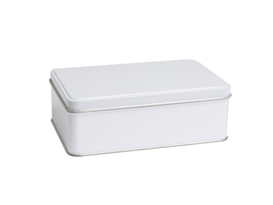 165 x 105 x 55 mm rectangular tin white lid flat