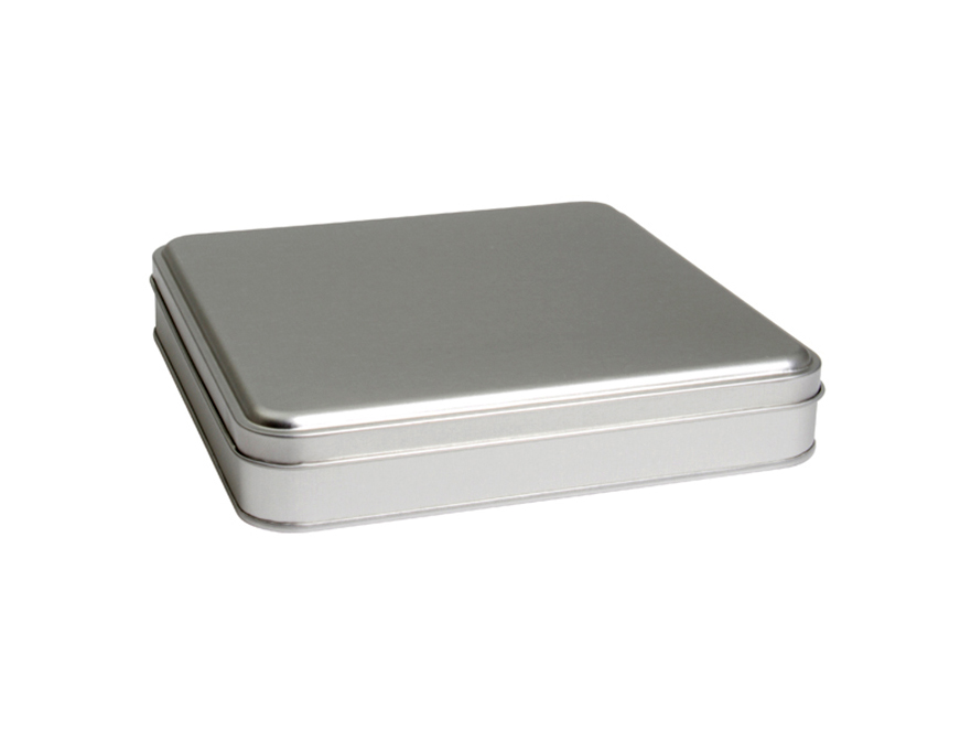 215 x 215 x 35.9 mm square tin silver