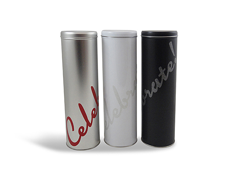 Ø 99 x 330 mm round tin celebrate black-silver