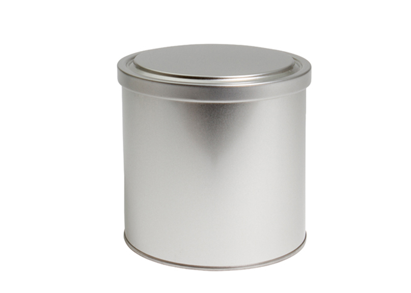 Ø 125 x 125 mm round tin silver with screw lid