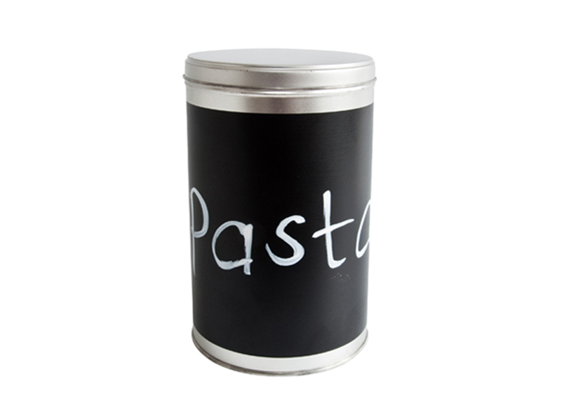 Ø 86 x 120 mm round tin silver with chalk surface