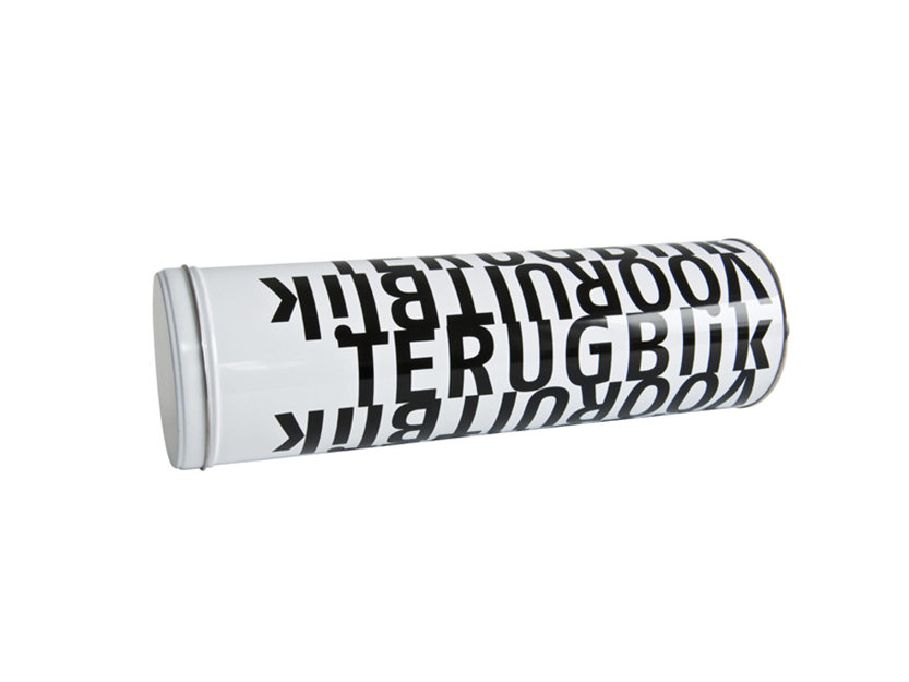 Ø 99 x 330 mm rond blik vooruit-/terugblik wit-zwart UITVERKOCHT
