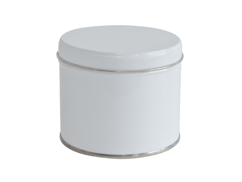 Ø 99 x 80 mm round tin white