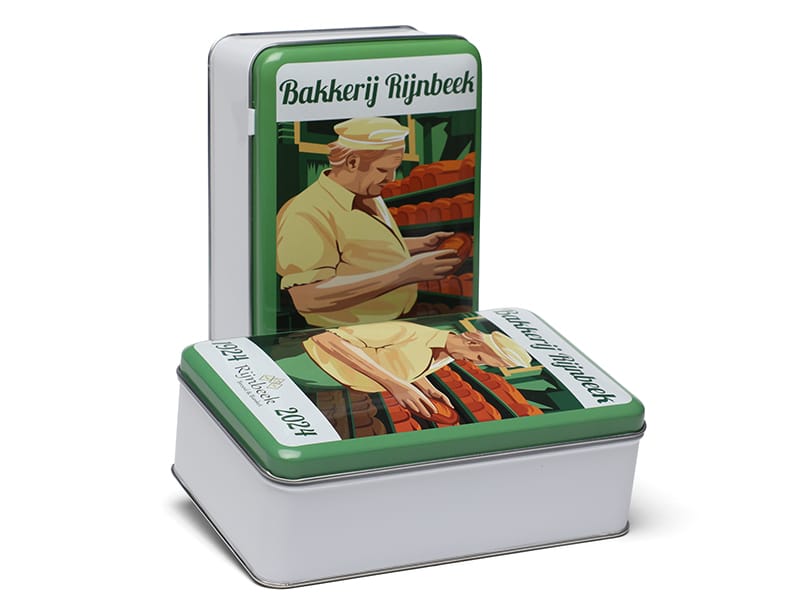 Koekblik bedrukt in Offset